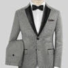Napolean Sharkskin Light Gray Wool Tuxedo Suit