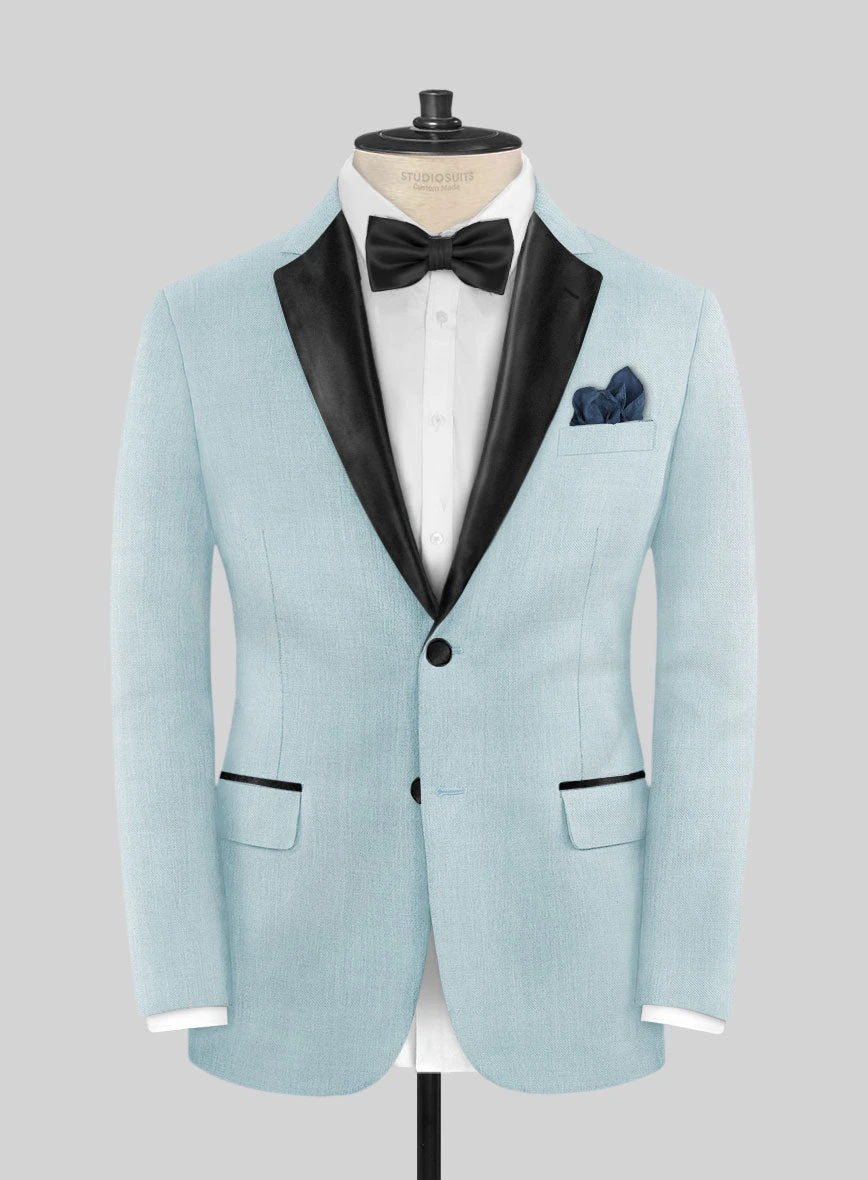 Napolean Stretch Coral Blue Wool Tuxedo Suit 4 Napolean Stretch Coral Blue Wool Tuxedo Suit - Image 2