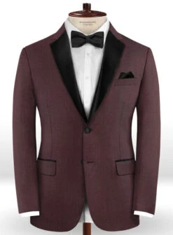 Napolean Wine Wool Tuxedo Suit 12 Napolean Wine Wool Tuxedo Suit -Elite Attire Store napoleanwinewooltuxedosuitlook 1