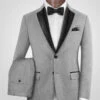 Napolean Worsted Light Gray Wool Tuxedo Suit 1 Napolean Worsted Light Gray Wool Tuxedo Suit -Elite Attire Store napoleanworstedlightgraywooltuxsuitlk