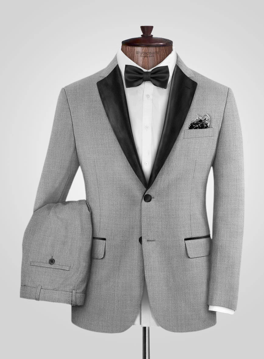 Napolean Worsted Light Gray Wool Tuxedo Suit 3 Napolean Worsted Light Gray Wool Tuxedo Suit