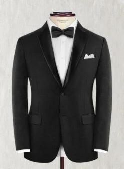 Napolean Stone Black Wool Tuxedo Suit -Elite Attire Store napolstoneblacktuxedosuitlook 1