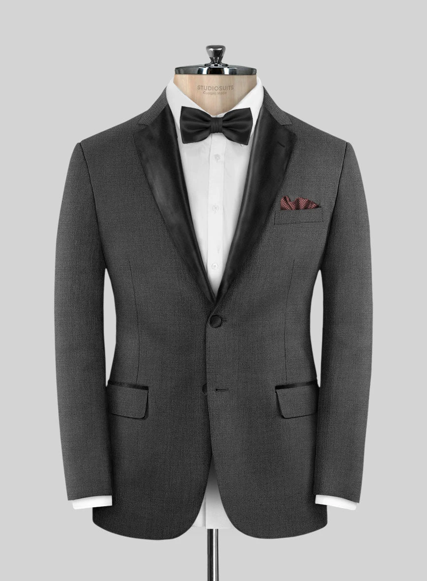 Napolean Mid Charcoal Wool Tuxedo Suit 4 Napolean Mid Charcoal Wool Tuxedo Suit - Image 2