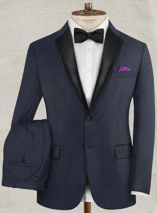 Napolean Navy Blue Wool Tuxedo Suit 3 Napolean Navy Blue Wool Tuxedo Suit