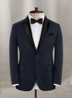 Napolean Navy Herringbone Wool Tuxedo Suit -Elite Attire Store naponavyherringbonewltuxsuitlk 1 d4481bdb eecf 465f 944c 0638e6a86180