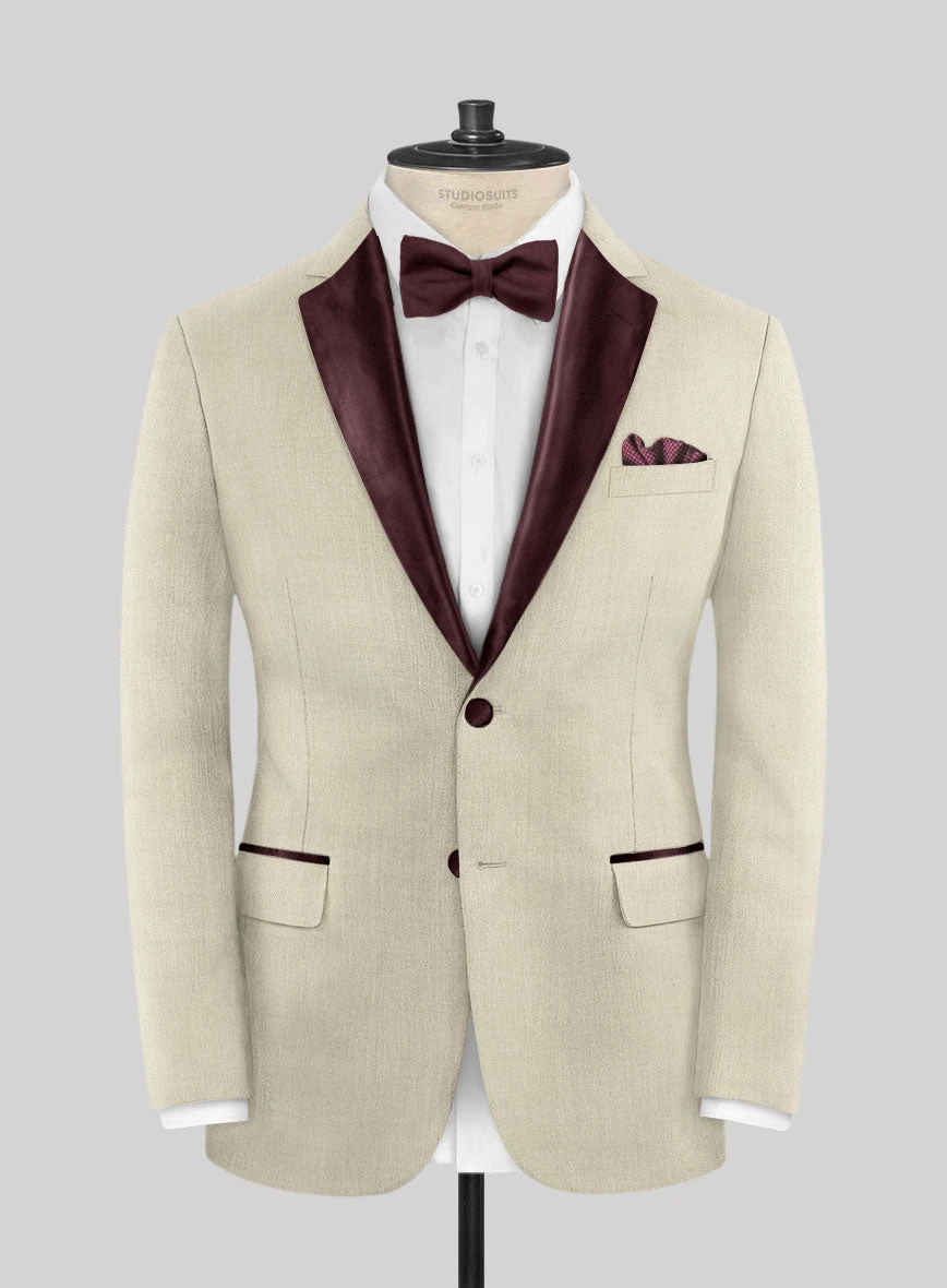 Napolean Stretch Beige Wool Tuxedo Suit 4 Napolean Stretch Beige Wool Tuxedo Suit - Image 2