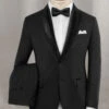 Napolean Stretch Black Wool Tuxedo Suit 2 Napolean Stretch Black Wool Tuxedo Suit -Elite Attire Store napostrtchblackwltuxsuitlk