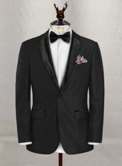 Napolean Twilight Black Wool Tuxedo Suit -Elite Attire Store napotwlgtblkwltuxedosuitlook 1