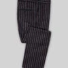 Noble Assunta Blue Stripe Cotton Silk Linen Pants -Elite Attire Store nobleassuntabluestripepantslook