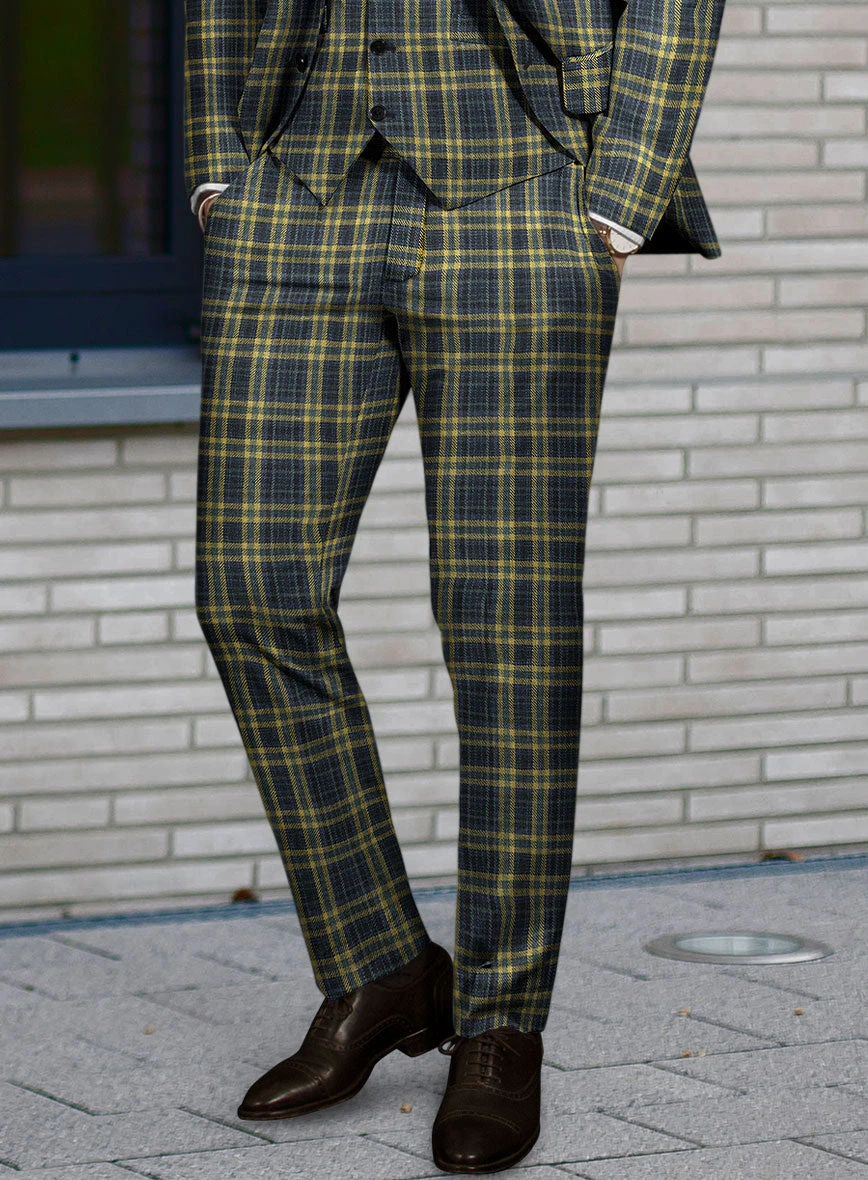 Noble Mario Check Wool Silk Linen Pants 4 Noble Mario Check Wool Silk Linen Pants - Image 2