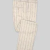 Noble Rosaria Cream Stripe Cotton Silk Linen Pants -Elite Attire Store noblerosariacreamstripecottonlinenpantslook