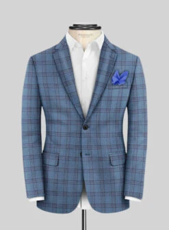 Reda Dusk Blue Checks Wool Suit -Elite Attire Store redaduskbluecheckswoolsuitlk 2