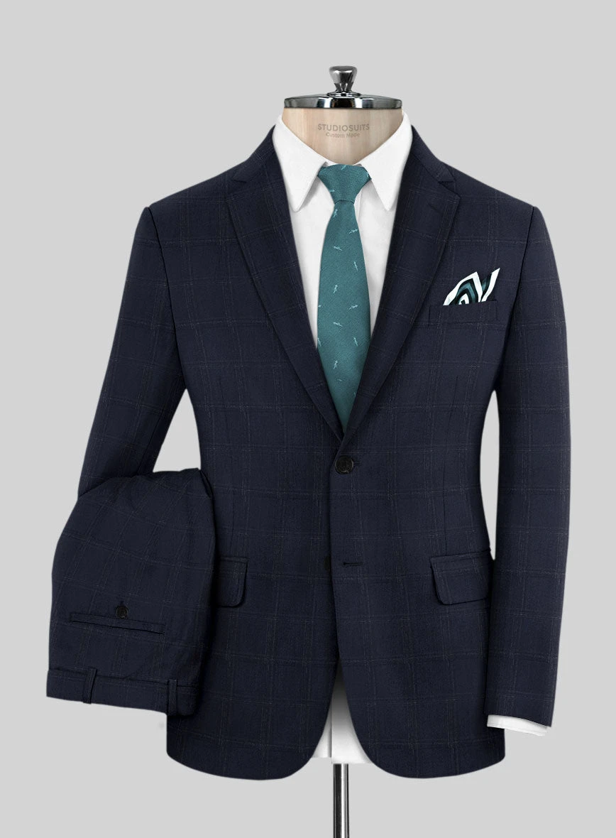 Reda Martes Blue Checks Wool Suit 3 Reda Martes Blue Checks Wool Suit