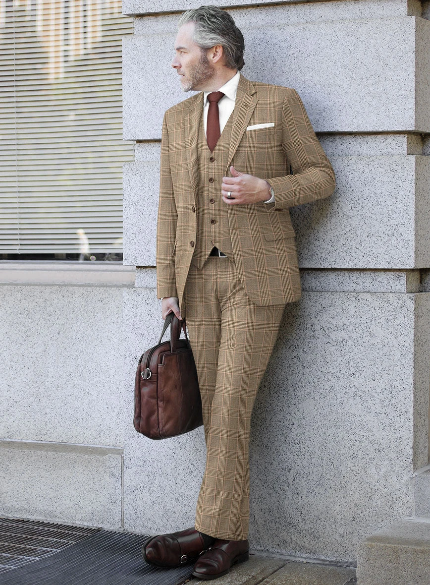 Reda Pale Brown Checks Wool Suit 4 Reda Pale Brown Checks Wool Suit - Image 2