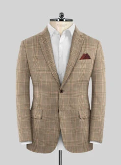 Reda Pale Brown Checks Wool Suit 12 Reda Pale Brown Checks Wool Suit -Elite Attire Store redapalebrowncheckswoolsuitlk 2