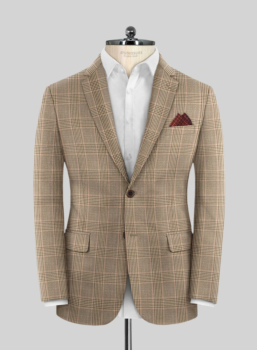 Reda Pale Brown Checks Wool Suit 5 Reda Pale Brown Checks Wool Suit - Image 3