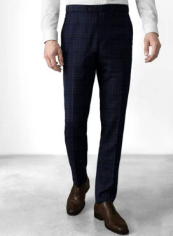 Reda Port Blue Checks Wool Suit 14 Reda Port Blue Checks Wool Suit -Elite Attire Store redaportbluecheckswoolsuitlook 3