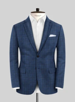 Reda Tory Blue Checks Wool Suit -Elite Attire Store redatorybluecheckswooldsuitlk 2