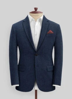 Royal Blue Heavy Tweed Suit -Elite Attire Store royalblueheavytweedsuitlk 2