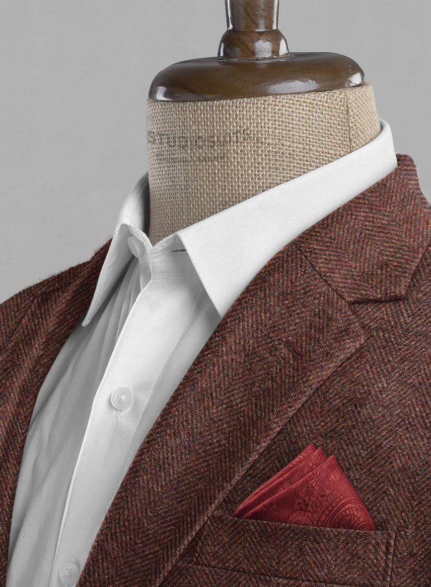 Mute Wine Herringbone Tweed Suit 6 Mute Wine Herringbone Tweed Suit - Image 4