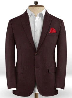 Scabal Dark Wine Wool Suit -Elite Attire Store scabaldarkwinewoolsuitlook 1