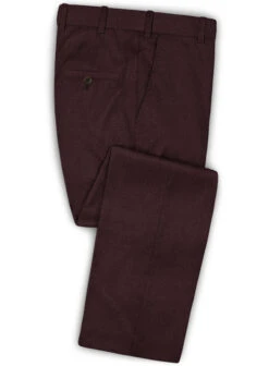 Scabal Dark Wine Wool Suit -Elite Attire Store scabaldarkwinewoolsuitlook 2