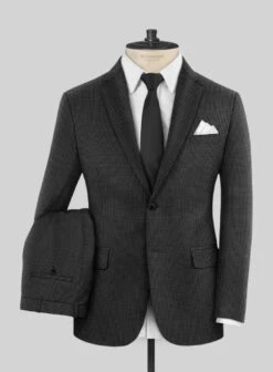 Scabal Ghru Houndstooth Gray Wool Suit