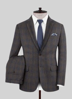 Scabal Mud Brown Wool Suit