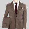 Scabal Walnut Brown Wool Suit -Elite Attire Store scabalhybridwalnutbrownwoolsuitlk