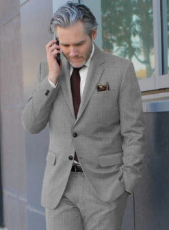 Scabal Jacobi Twill Gray Wool Suit -Elite Attire Store scabaljacobitwillgraywoolsuitlook 3