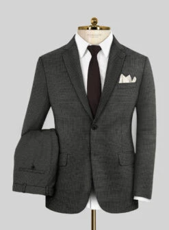 Scabal Londoner Adiel Grid Gray Wool Suit