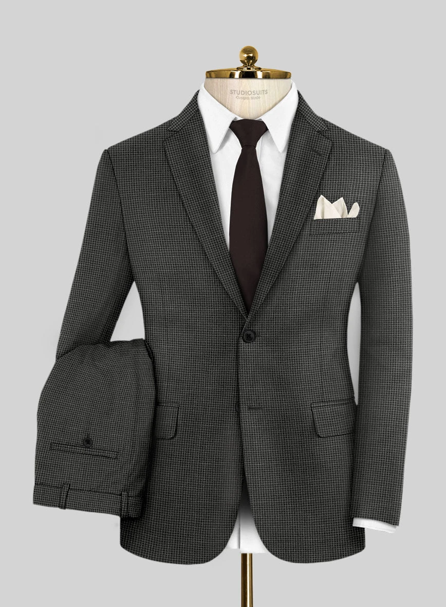 Scabal Londoner Adiel Grid Gray Wool Suit 3 Scabal Londoner Adiel Grid Gray Wool Suit