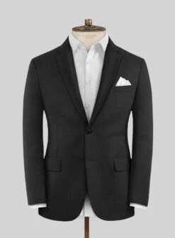 Scabal Londoner Black Wool Suit -Elite Attire Store scaballondonerblackwoolsuitlk 2