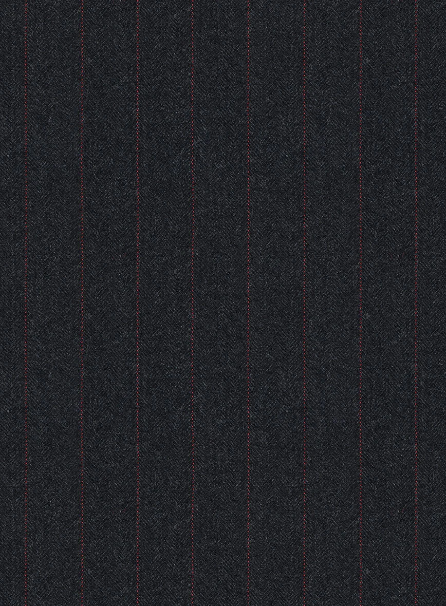 Scabal Sapphire Beaded Stripe Charcoal Wool Suit 8 Scabal Sapphire Beaded Stripe Charcoal Wool Suit - Image 6