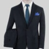 Scabal Tornado Herringbone Slate Blue Wool Suit