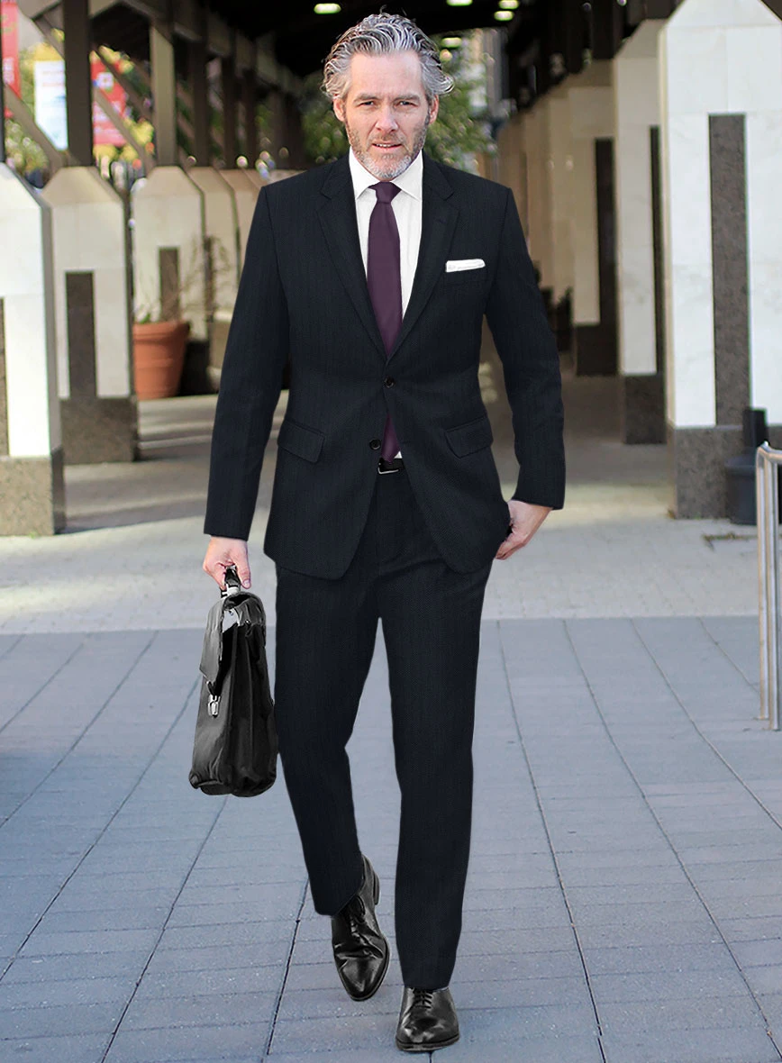 Scabal Tornado Herringbone Slate Blue Wool Suit 4 Scabal Tornado Herringbone Slate Blue Wool Suit - Image 2