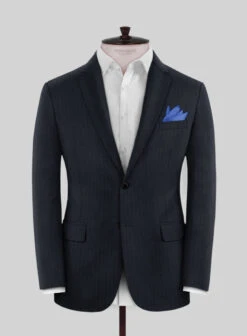 Scabal Tornado Herringbone Slate Blue Wool Suit 12 Scabal Tornado Herringbone Slate Blue Wool Suit -Elite Attire Store scabaltornadoherringboneslatebluewoolsuitlk 2