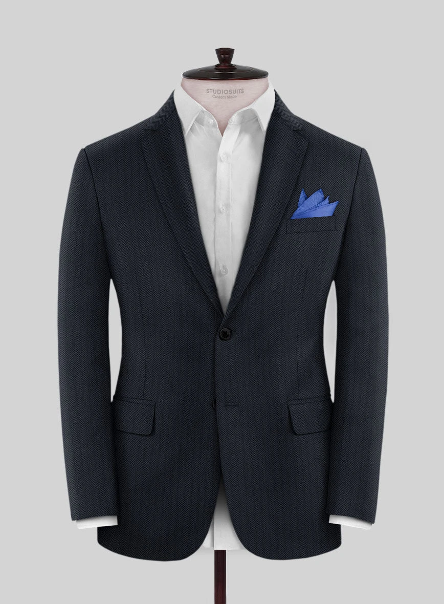 Scabal Tornado Herringbone Slate Blue Wool Suit 5 Scabal Tornado Herringbone Slate Blue Wool Suit - Image 3