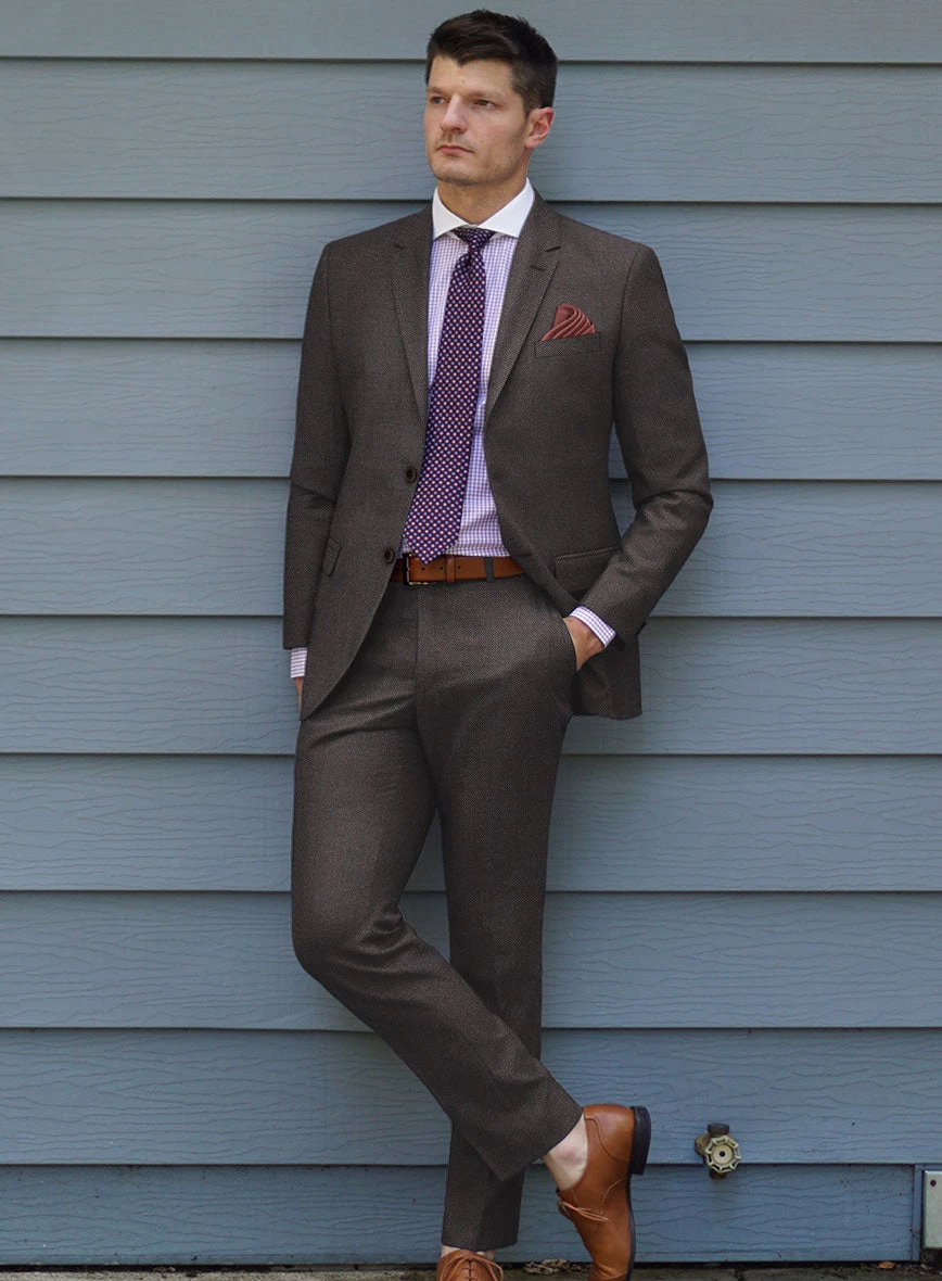 Scabal Tornado Twill Brown Wool Suit 4 Scabal Tornado Twill Brown Wool Suit - Image 2