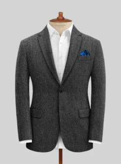 Stone Charcoal Tweed Suit -Elite Attire Store stonecharcltwdsuitlk 2