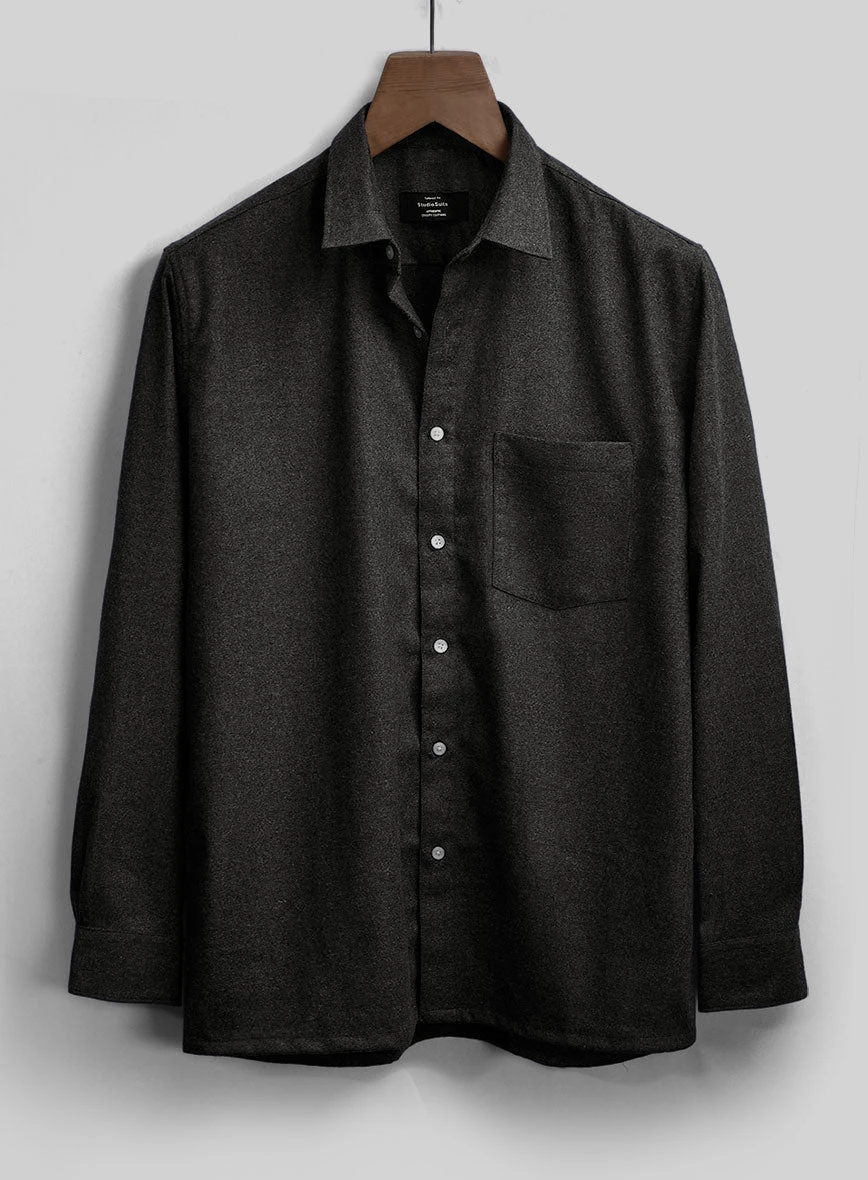 Light Weight Hamburg Charcoal Tweed Shirt 4 Light Weight Hamburg Charcoal Tweed Shirt - Image 2