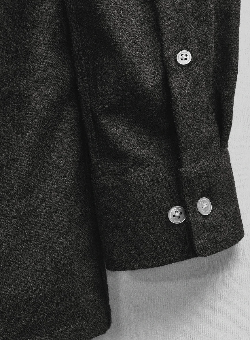 Light Weight Hamburg Charcoal Tweed Shirt 5 Light Weight Hamburg Charcoal Tweed Shirt - Image 3