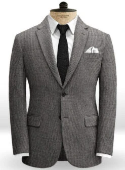 Vintage Gray Macro Weave Tweed Suit -Elite Attire Store vingraymacwetwsuitlook 1