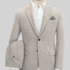 Vintage Herringbone Light Beige Tweed Suit