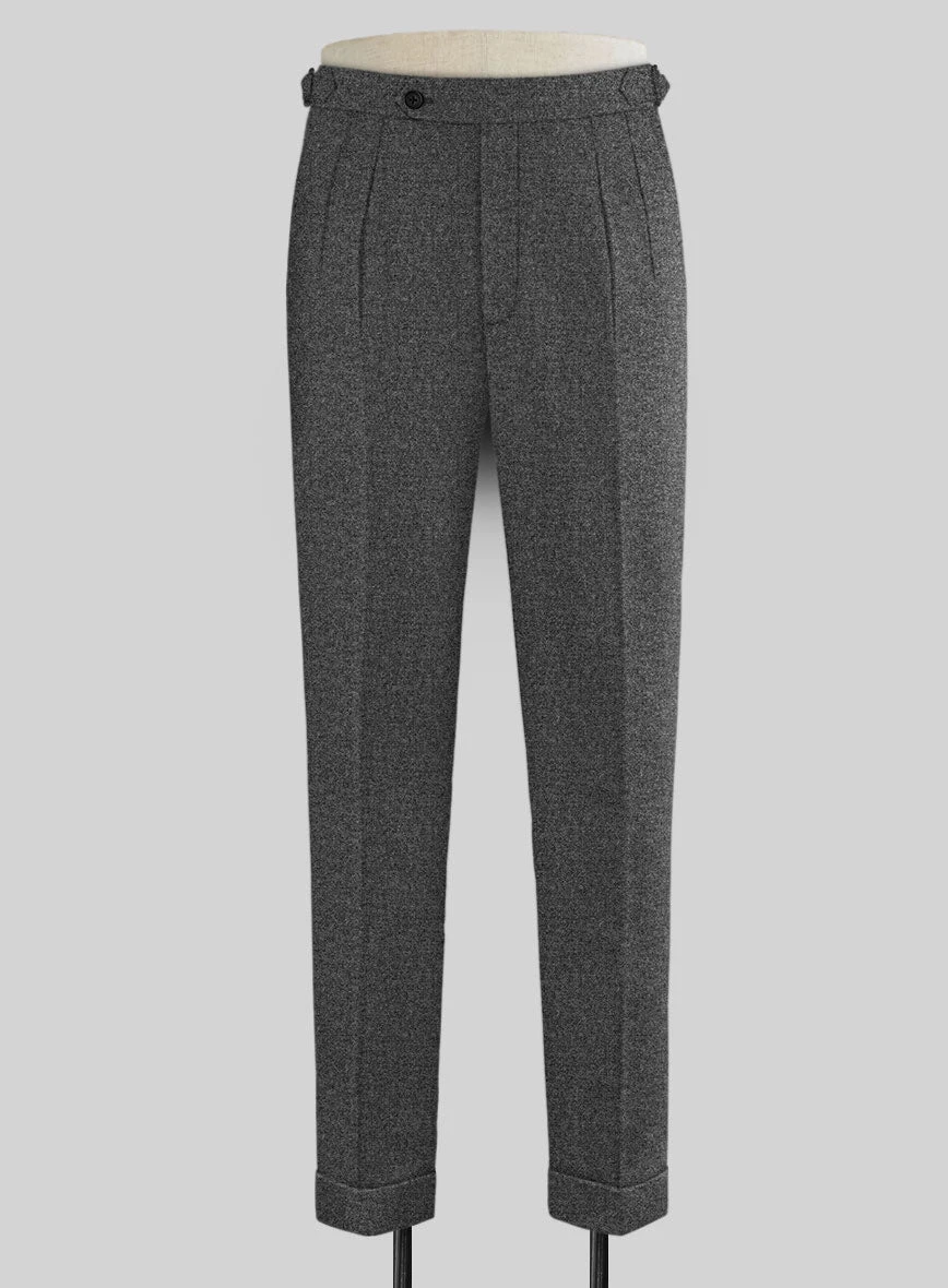 Vintage Plain Dark Gray Tweed Highland Trousers 3 Vintage Plain Dark Gray Tweed Highland Trousers