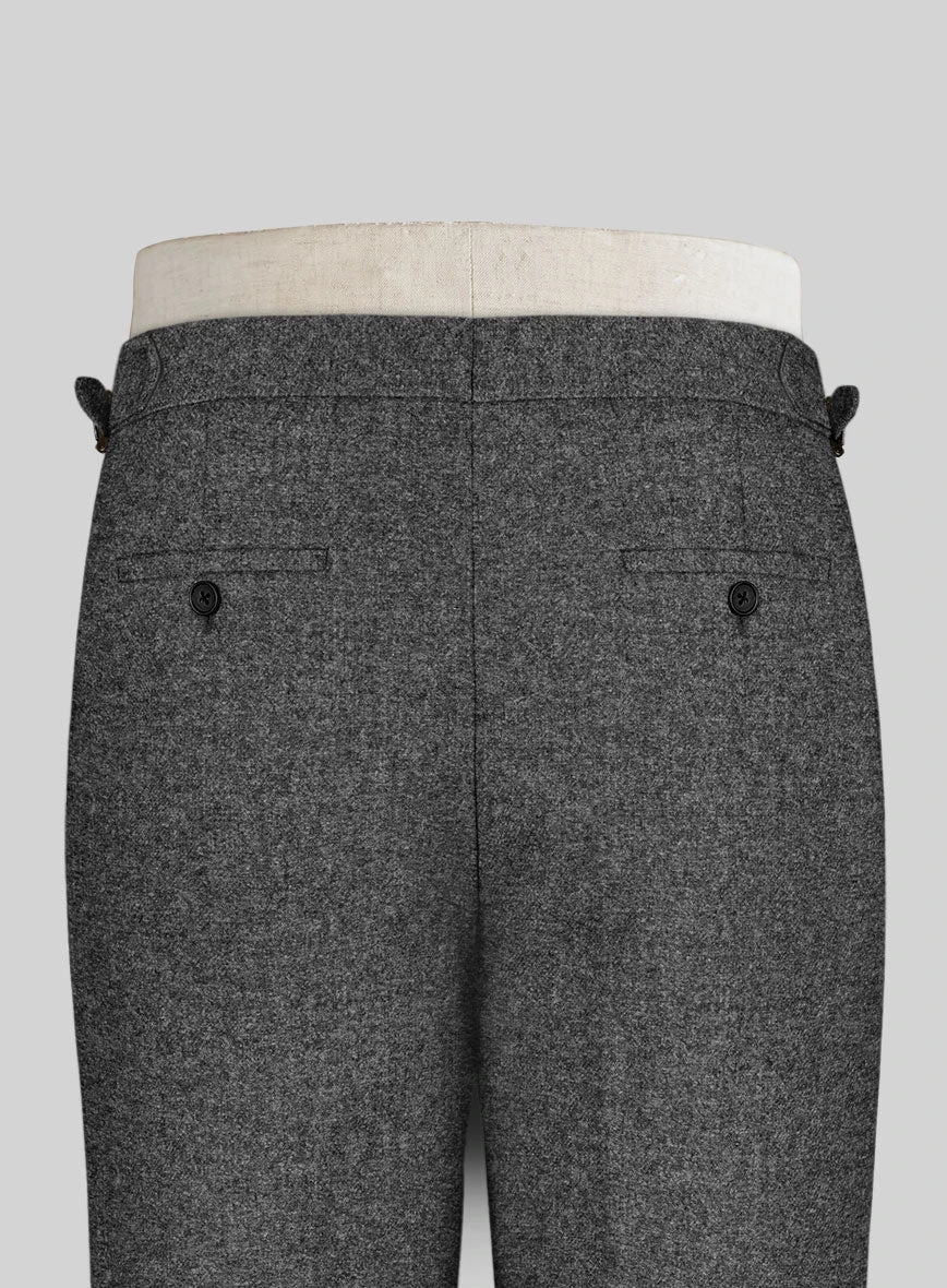 Vintage Plain Dark Gray Tweed Highland Trousers 6 Vintage Plain Dark Gray Tweed Highland Trousers - Image 4