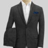 Vintage Rope Weave Charcoal Tweed Suit -Elite Attire Store vintageropeweavecharcoaltweedsuitlk