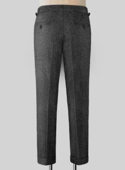 Vintage Dark Gray Weave Highland Tweed Trousers -Elite Attire Store vintdrkgrywvtwdhighldtwdtroulk 1