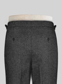 Vintage Dark Gray Weave Highland Tweed Trousers -Elite Attire Store vintdrkgrywvtwdhighldtwdtroulk 3