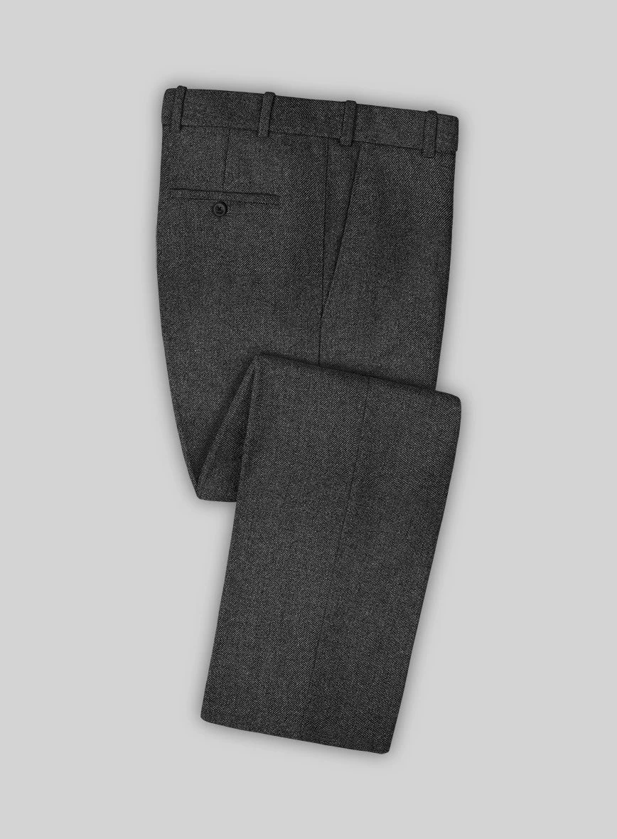 Vintage Dark Gray Weave Tweed Pants 3 Vintage Dark Gray Weave Tweed Pants